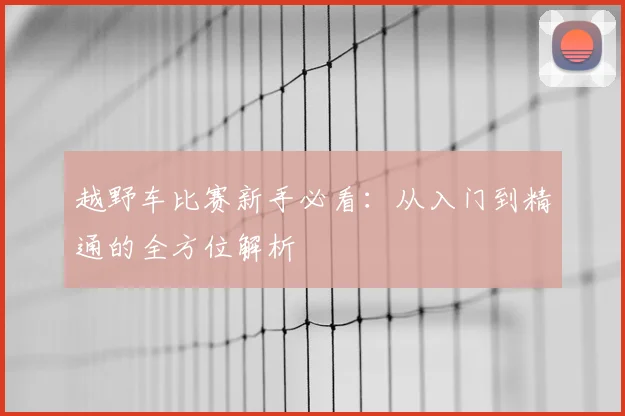 越野车比赛新手必看：从入门到精通的全方位解析